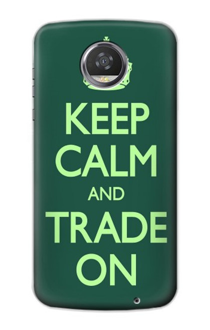 W3862 Keep Calm and Trade On Hard Case and Leather Flip Case For Motorola Moto Z2 Play, Z2 Force