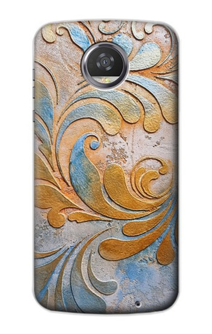 W3875 Canvas Vintage Rugs Hard Case and Leather Flip Case For Motorola Moto Z2 Play, Z2 Force