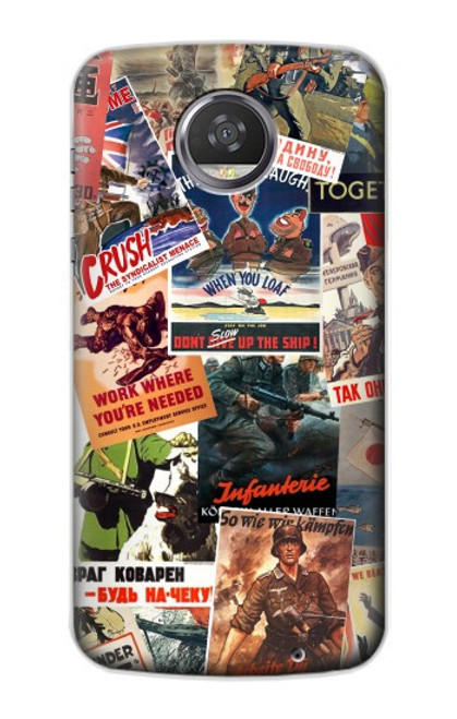W3905 Vintage Army Poster Hard Case and Leather Flip Case For Motorola Moto Z2 Play, Z2 Force