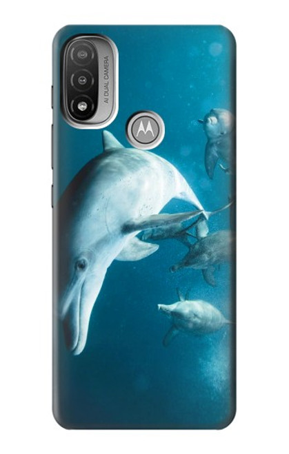W3878 Dolphin Hard Case and Leather Flip Case For Motorola Moto E20,E30,E40