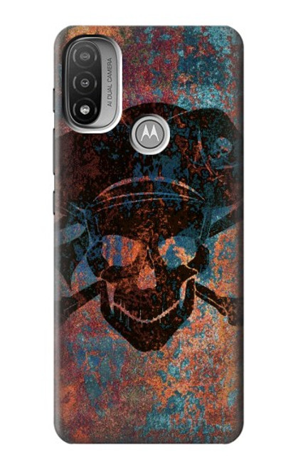 W3895 Pirate Skull Metal Hard Case and Leather Flip Case For Motorola Moto E20,E30,E40