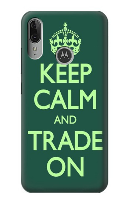 W3862 Keep Calm and Trade On Hard Case and Leather Flip Case For Motorola Moto E6 Plus, Moto E6s