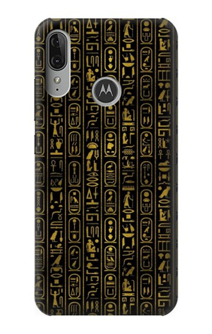 W3869 Ancient Egyptian Hieroglyphic Hard Case and Leather Flip Case For Motorola Moto E6 Plus, Moto E6s