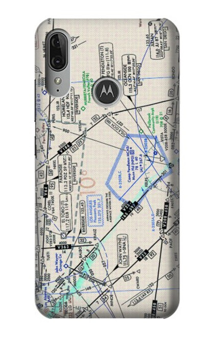 W3882 Flying Enroute Chart Hard Case and Leather Flip Case For Motorola Moto E6 Plus, Moto E6s