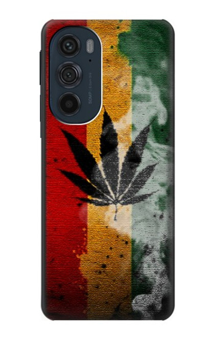 W3890 Reggae Rasta Flag Smoke Hard Case and Leather Flip Case For Motorola Edge 30 Pro