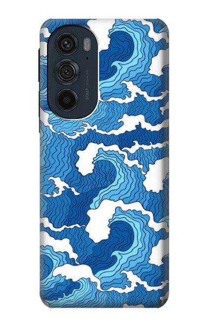 W3901 Aesthetic Storm Ocean Waves Hard Case and Leather Flip Case For Motorola Edge 30 Pro