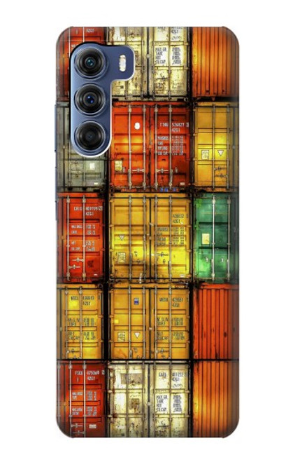 W3861 Colorful Container Block Hard Case and Leather Flip Case For Motorola Edge S30