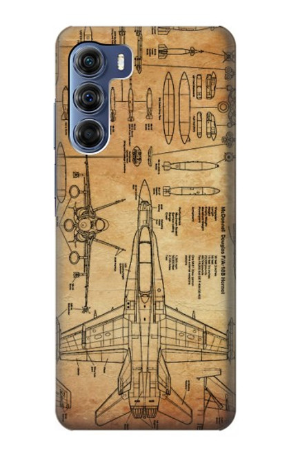 W3868 Aircraft Blueprint Old Paper Hard Case and Leather Flip Case For Motorola Edge S30