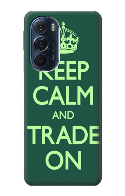 W3862 Keep Calm and Trade On Hard Case and Leather Flip Case For Motorola Edge X30