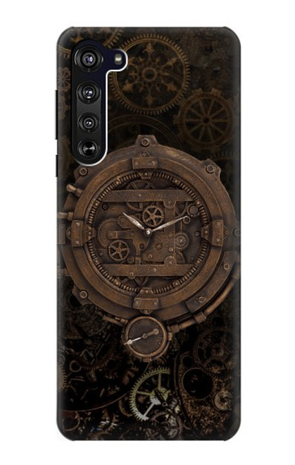 W3902 Steampunk Clock Gear Hard Case and Leather Flip Case For Motorola Edge