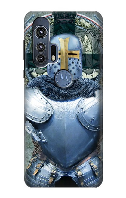 W3864 Medieval Templar Heavy Armor Knight Hard Case and Leather Flip Case For Motorola Edge+