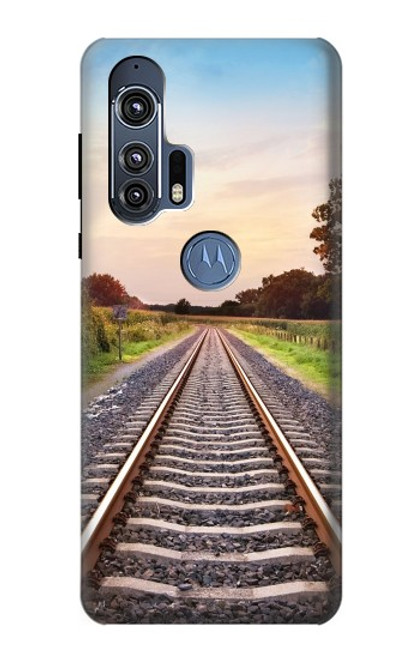 W3866 Railway Straight Train Track Hard Case and Leather Flip Case For Motorola Edge+