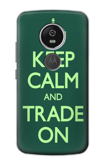 W3862 Keep Calm and Trade On Hard Case and Leather Flip Case For Motorola Moto E5 Plus