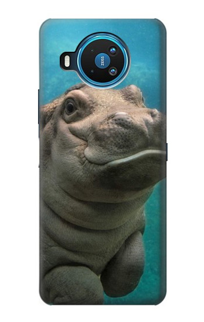 W3871 Cute Baby Hippo Hippopotamus Hard Case and Leather Flip Case For Nokia 8.3 5G