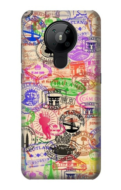 W3904 Travel Stamps Hard Case and Leather Flip Case For Nokia 5.3