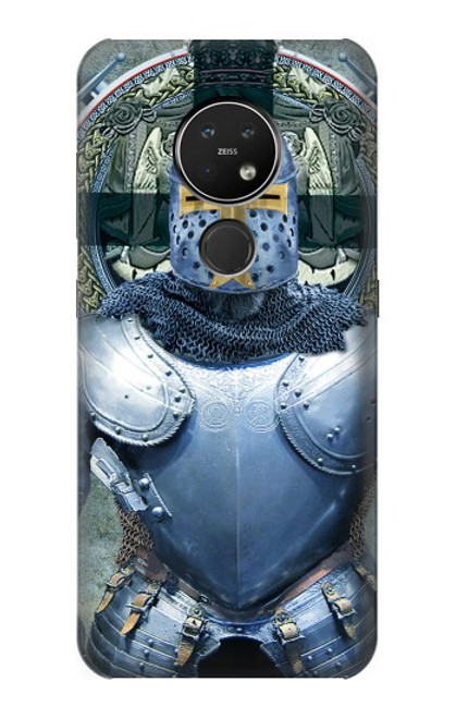 W3864 Medieval Templar Heavy Armor Knight Hard Case and Leather Flip Case For Nokia 7.2