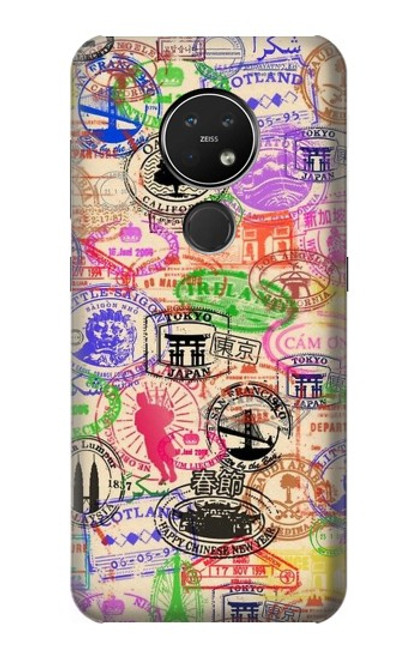 W3904 Travel Stamps Hard Case and Leather Flip Case For Nokia 7.2