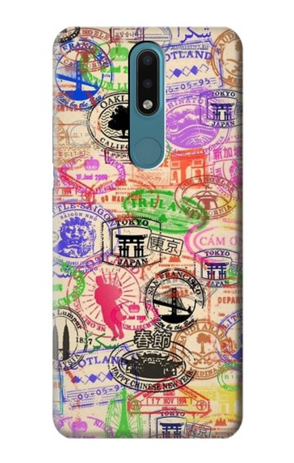 W3904 Travel Stamps Hard Case and Leather Flip Case For Nokia 2.4