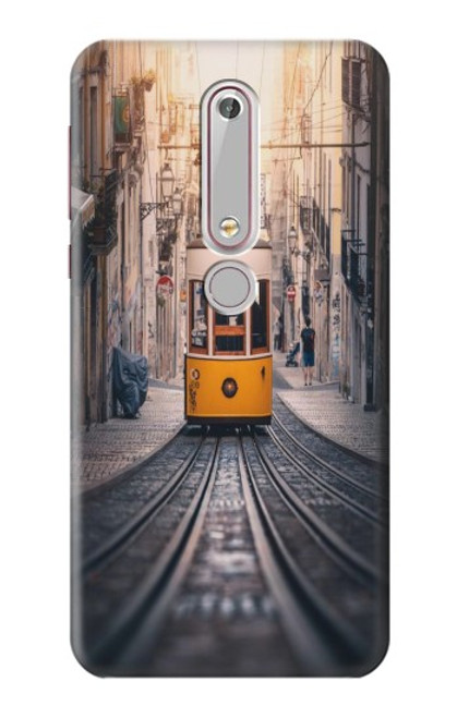 W3867 Trams in Lisbon Hard Case and Leather Flip Case For Nokia 6.1, Nokia 6 2018