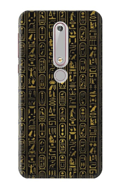 W3869 Ancient Egyptian Hieroglyphic Hard Case and Leather Flip Case For Nokia 6.1, Nokia 6 2018