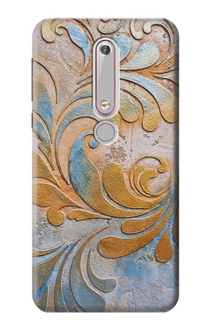 W3875 Canvas Vintage Rugs Hard Case and Leather Flip Case For Nokia 6.1, Nokia 6 2018