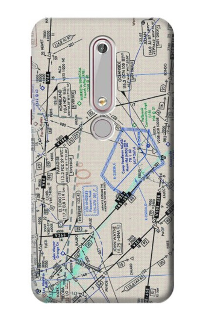 W3882 Flying Enroute Chart Hard Case and Leather Flip Case For Nokia 6.1, Nokia 6 2018