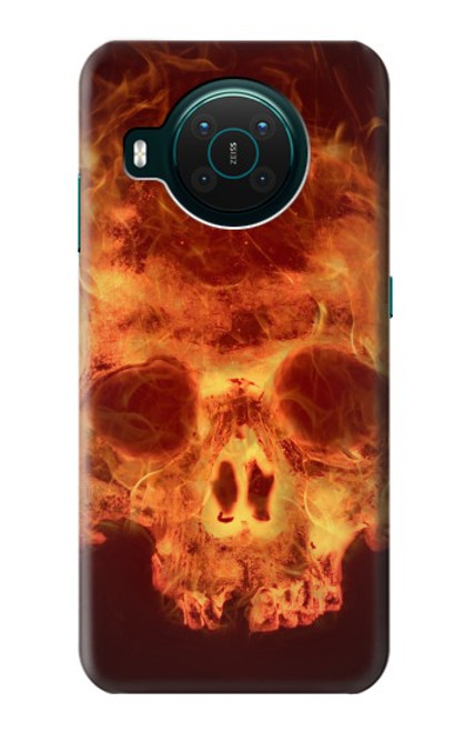 W3881 Fire Skull Hard Case and Leather Flip Case For Nokia X10