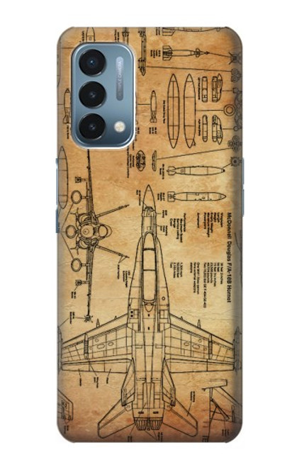 W3868 Aircraft Blueprint Old Paper Hard Case and Leather Flip Case For OnePlus Nord N200 5G