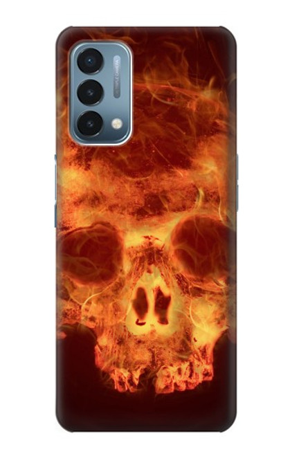 W3881 Fire Skull Hard Case and Leather Flip Case For OnePlus Nord N200 5G