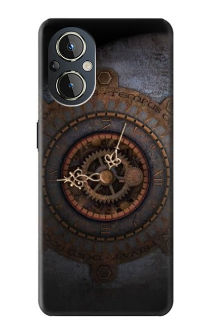 W3908 Vintage Clock Hard Case and Leather Flip Case For OnePlus Nord N20 5G