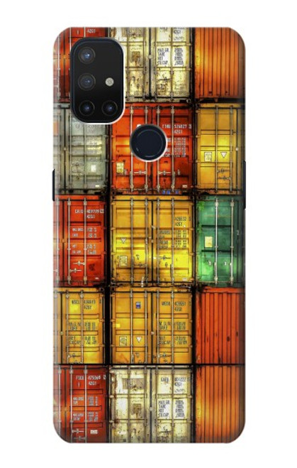 W3861 Colorful Container Block Hard Case and Leather Flip Case For OnePlus Nord N10 5G