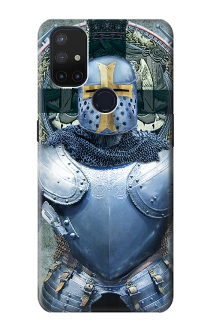 W3864 Medieval Templar Heavy Armor Knight Hard Case and Leather Flip Case For OnePlus Nord N10 5G