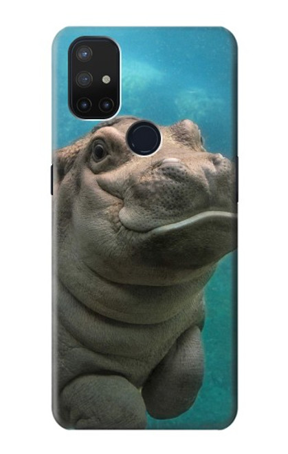 W3871 Cute Baby Hippo Hippopotamus Hard Case and Leather Flip Case For OnePlus Nord N10 5G