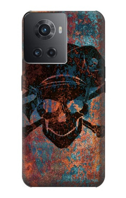 W3895 Pirate Skull Metal Hard Case and Leather Flip Case For OnePlus 10R