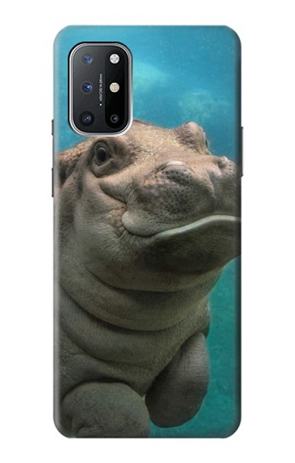 W3871 Cute Baby Hippo Hippopotamus Hard Case and Leather Flip Case For OnePlus 8T