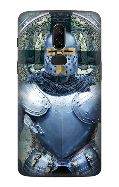 W3864 Medieval Templar Heavy Armor Knight Hard Case and Leather Flip Case For OnePlus 6