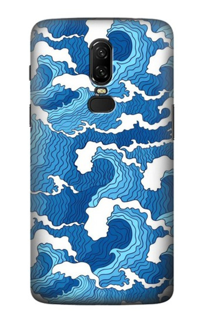 W3901 Aesthetic Storm Ocean Waves Hard Case and Leather Flip Case For OnePlus 6