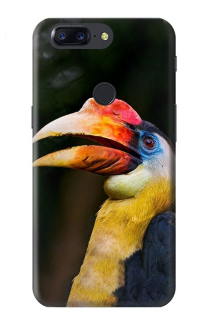 W3876 Colorful Hornbill Hard Case and Leather Flip Case For OnePlus 5T