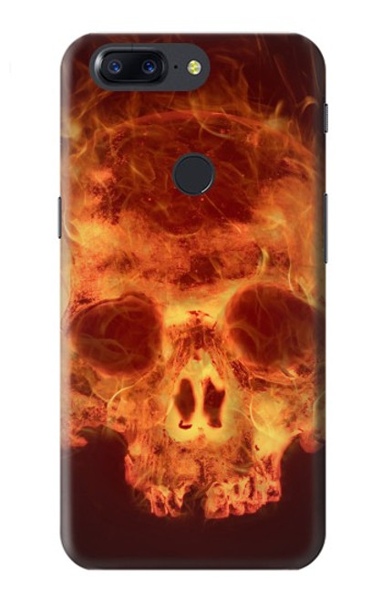 W3881 Fire Skull Hard Case and Leather Flip Case For OnePlus 5T