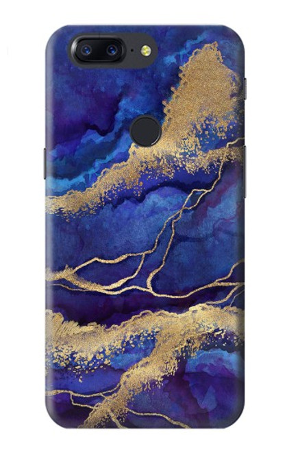 W3906 Navy Blue Purple Marble Hard Case and Leather Flip Case For OnePlus 5T