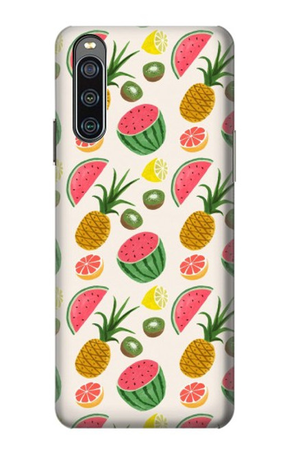 W3883 Fruit Pattern Hard Case and Leather Flip Case For Sony Xperia 10 IV