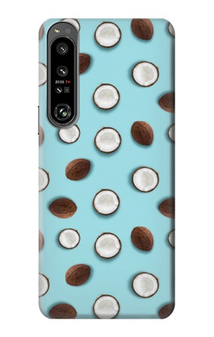 W3860 Coconut Dot Pattern Hard Case and Leather Flip Case For Sony Xperia 1 IV