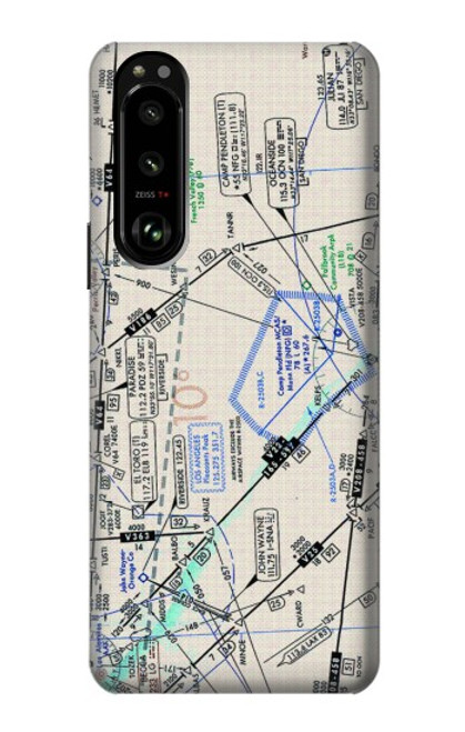 W3882 Flying Enroute Chart Hard Case and Leather Flip Case For Sony Xperia 5 III