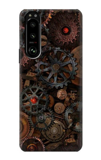 W3884 Steampunk Mechanical Gears Hard Case and Leather Flip Case For Sony Xperia 5 III