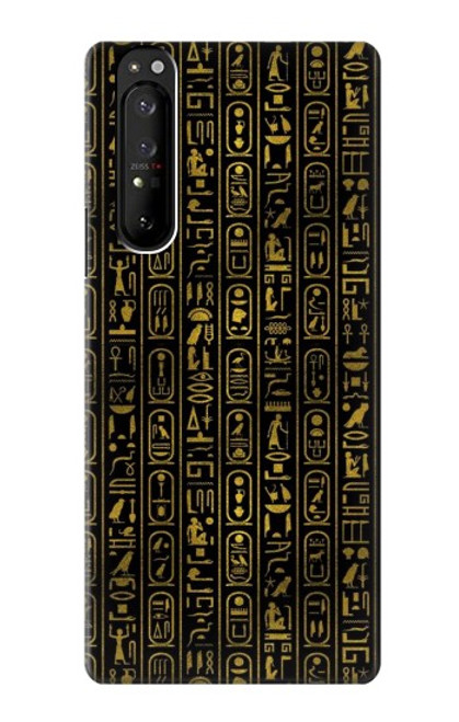 W3869 Ancient Egyptian Hieroglyphic Hard Case and Leather Flip Case For Sony Xperia 1 III