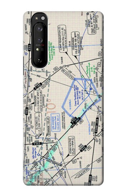 W3882 Flying Enroute Chart Hard Case and Leather Flip Case For Sony Xperia 1 III