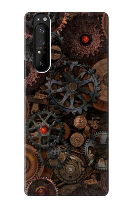W3884 Steampunk Mechanical Gears Hard Case and Leather Flip Case For Sony Xperia 1 III