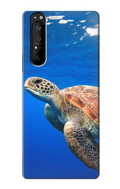 W3898 Sea Turtle Hard Case and Leather Flip Case For Sony Xperia 1 III