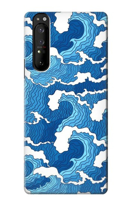 W3901 Aesthetic Storm Ocean Waves Hard Case and Leather Flip Case For Sony Xperia 1 III