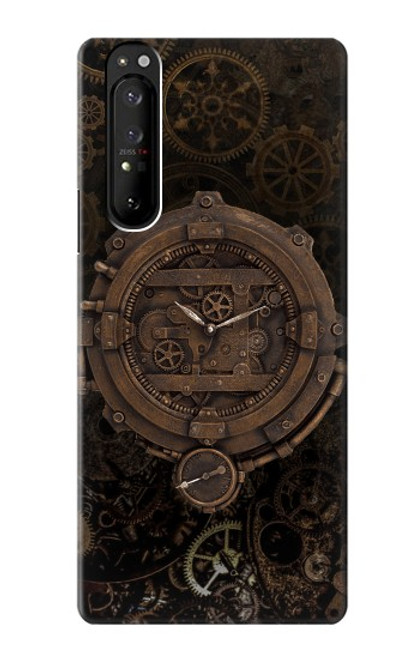 W3902 Steampunk Clock Gear Hard Case and Leather Flip Case For Sony Xperia 1 III